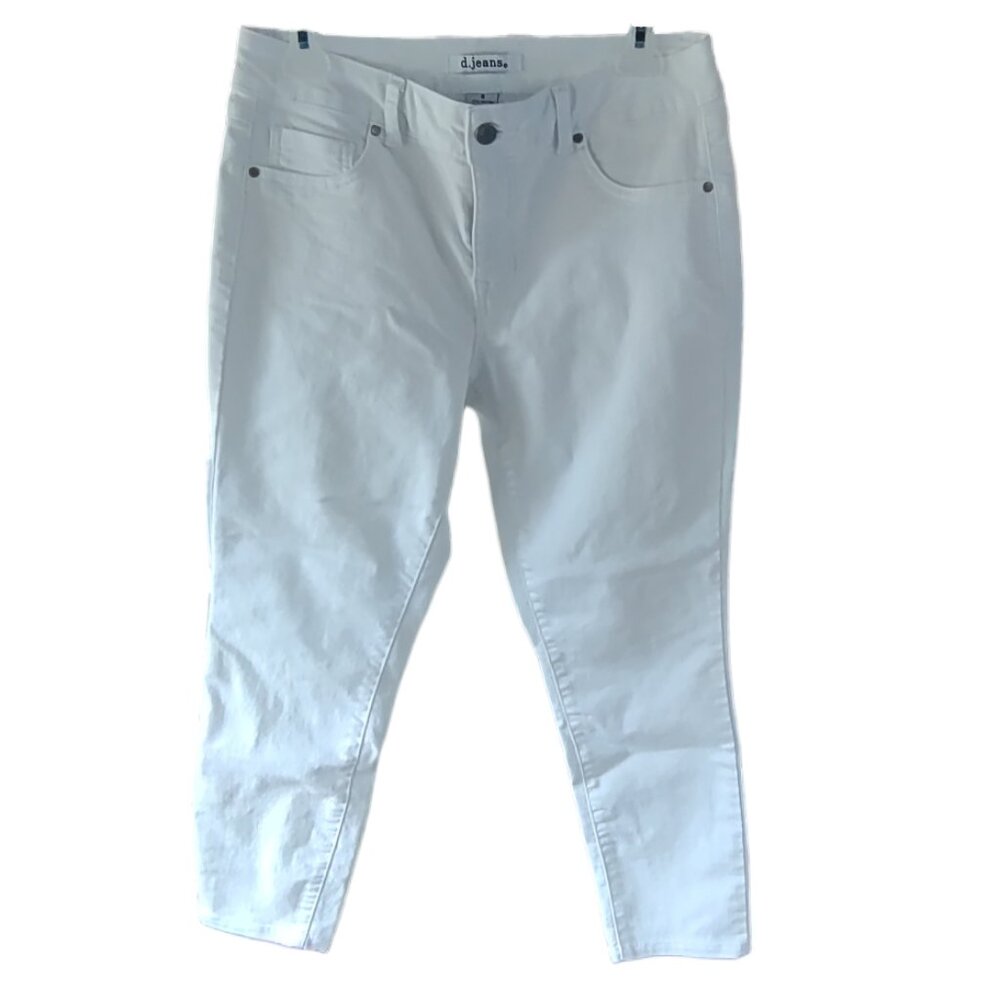 d. Jeans White Denim Skinny Ankle Cropped Stretch Size 8